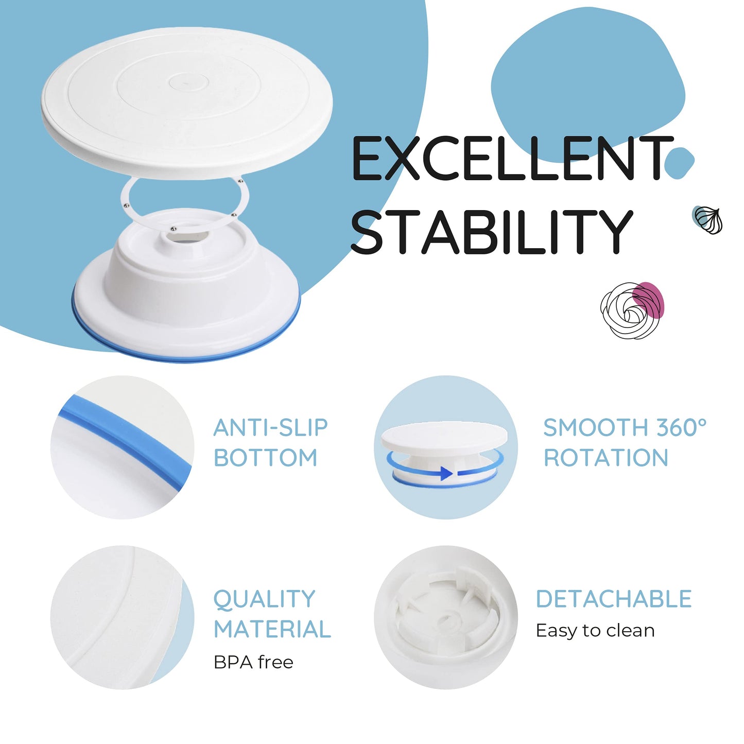 WENBURG cake plate &amp; cake stand set (51 pieces) | Diameter: 28 cm for beginners and professionals