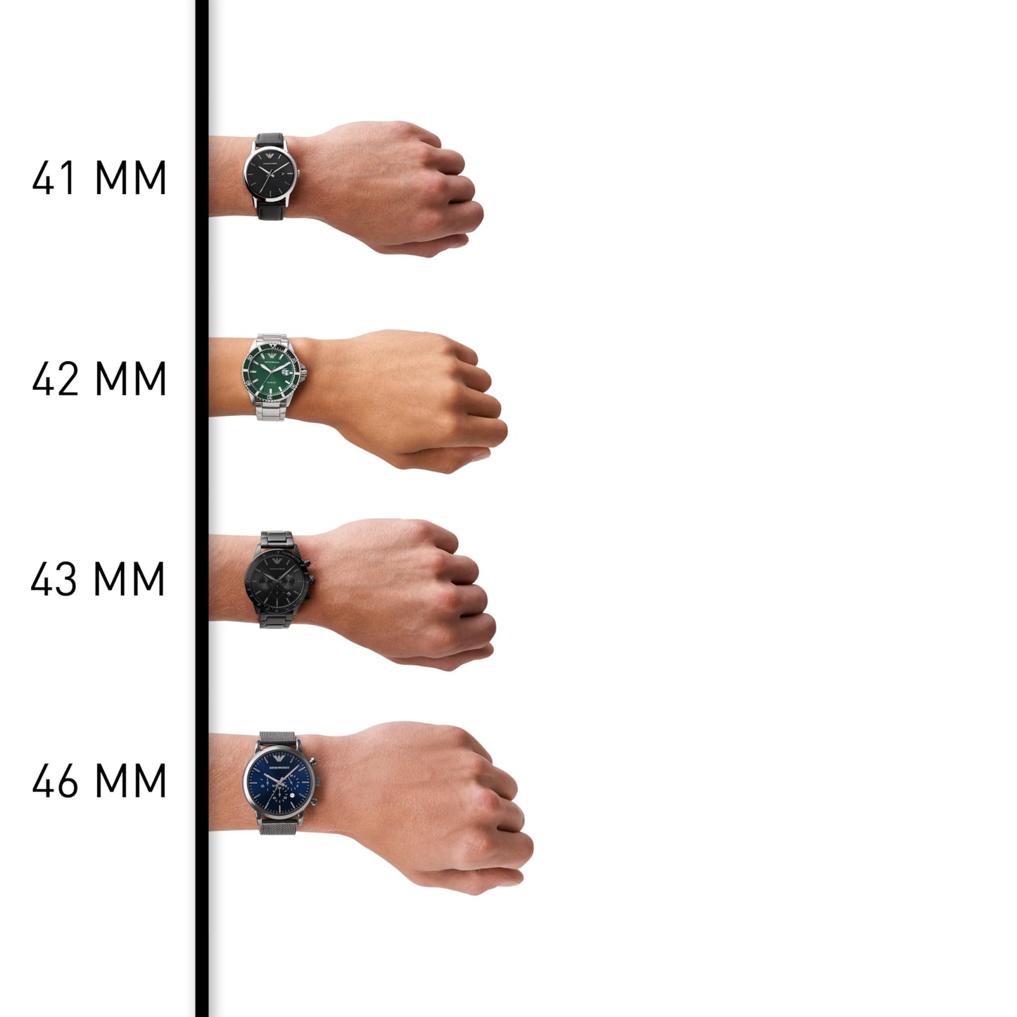Emporio Armani 'AR1808' Chronograph-Herrenuhr (46mm): Edelstahl, Wasserdicht