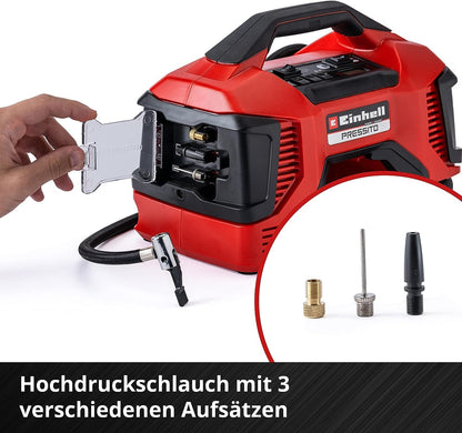 Einhell PRESSITO hybrid compressor including 3-piece adapter set: Power X-Change 18V, without battery