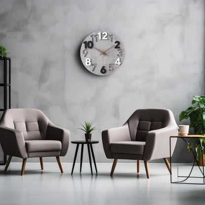 Stellarize Modern Wooden 3D Wall Clock (30cm) without ticking sounds for living room, kitchen, office