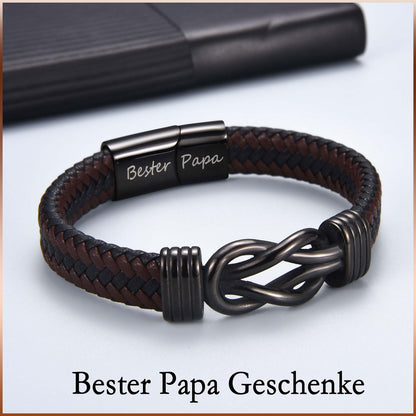 BONUS PAPA leather bracelet with engraving for father gifts for Father's Day, birthday