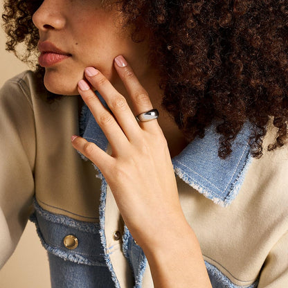 Fossil 'All Stacked Up' Edelstahl Damen-Bandring