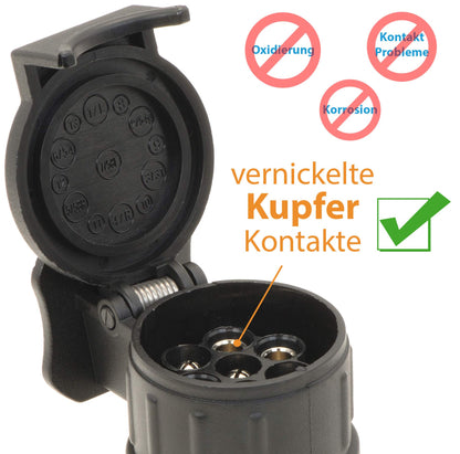 valonic Premium trailer adapter (13 to 7-pin) for cars, vehicles, and trucks | Black