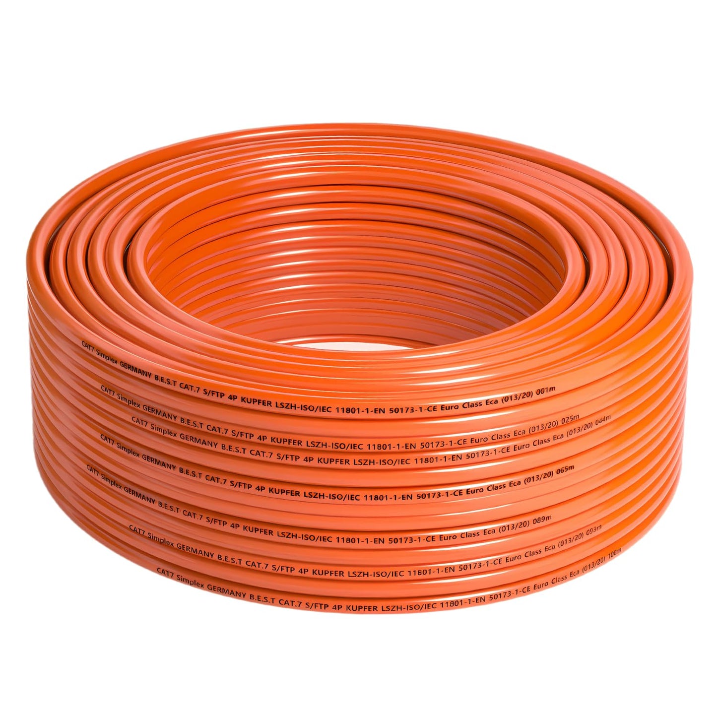 Germany B.e.s.t (CAT 7) 100m Simplex Kupfer LAN Netzwerk-Verlegekabel: S/FTP 10 Gbit/s