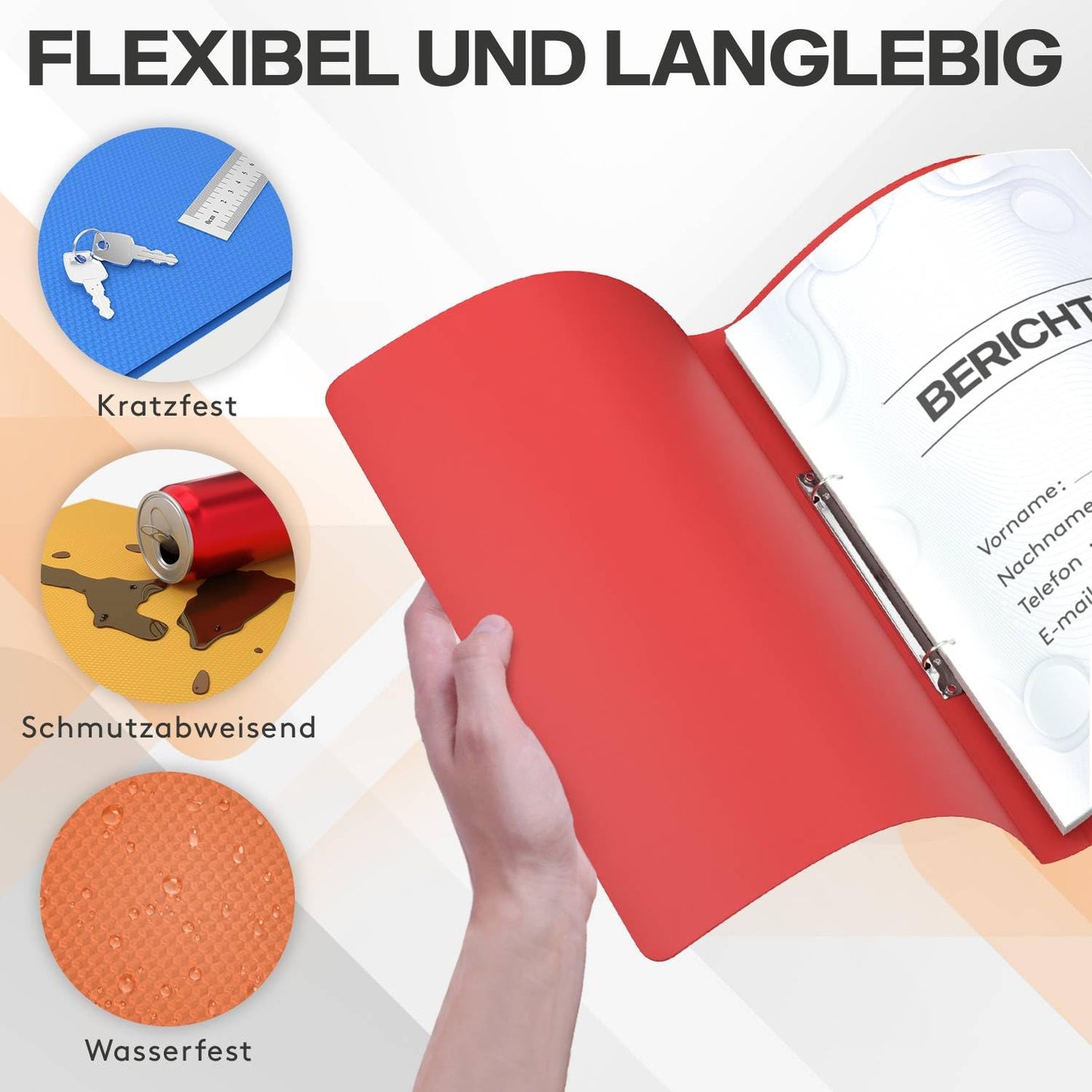 ACROPAQ Ringbücher in A4-Format mit Rückenetiketten (10 Stück): Schulmappen