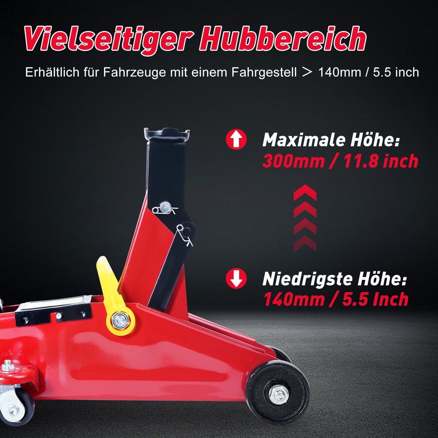 Hydraulic jack with hydraulic piston quick-lift pump | 1.5 ton capacity