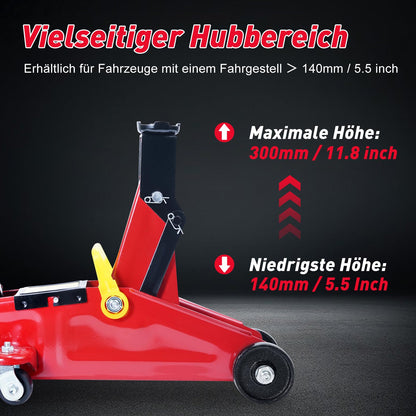 Hydraulic jack with hydraulic piston quick-lift pump | 1.5 ton capacity