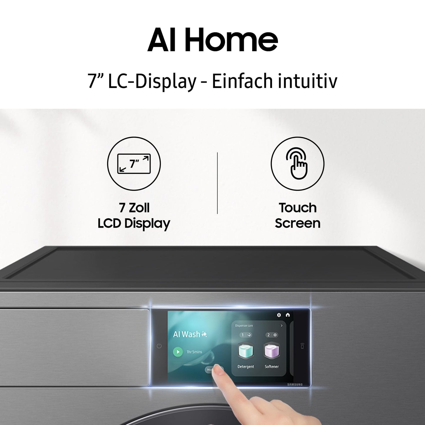 Samsung (WF90F09C4SU2) 'Bespoke AI' Washing Machine (9kg): SmartThings Energy Mode, Ecobubble, SuperSpeed