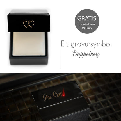 AMOONIC Verlobungsringe (Paar) Silber 925 mit Zirkonia 'GRATIS Etui mit 2 Herzen' (Weißgold-Platin Optik)