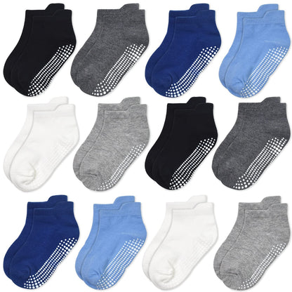 Kinder Stoppersocken (12 Paar): Antirutschsocken für Jungen, Mädchen | 3-5 Jahre