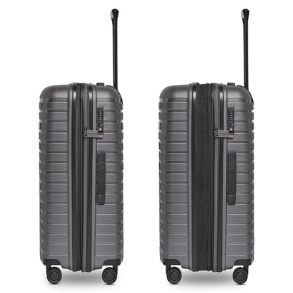 PACTASTIC hard-shell travel suitcase set (3 pieces) with expansion pleat &amp; TSA lock 