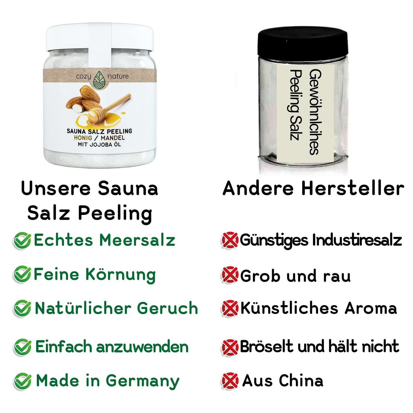CozyNature® Sauna Salt Scrub 'Honey Almond' (500g) incl. FREE Sauna E-Book