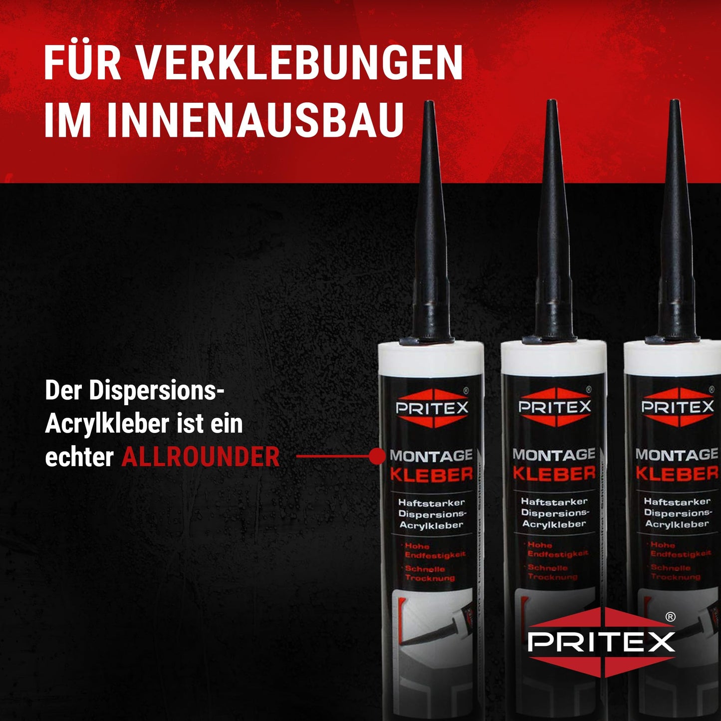 PRITEX Profi Montagekleber (10x 300ml): Haftstarker Universalkleber für Innen