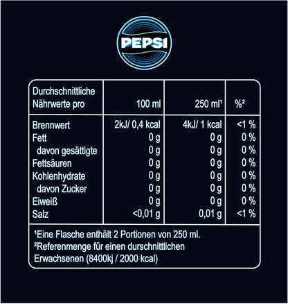 Pepsi Electric Blue - Zero Zucker (6x 0.5l) | Das neue Limited Edition von Pepsi