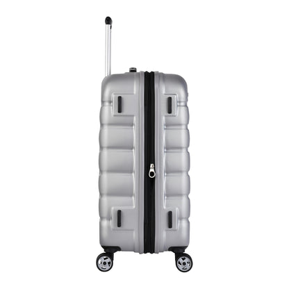 PROBEETLE BY EMINENT 'Voyager VII' Super-Leichtes Hartschalen Reisekoffer | Erweiterbar, Anti-Kratz, TSA-Schloss (Silber)