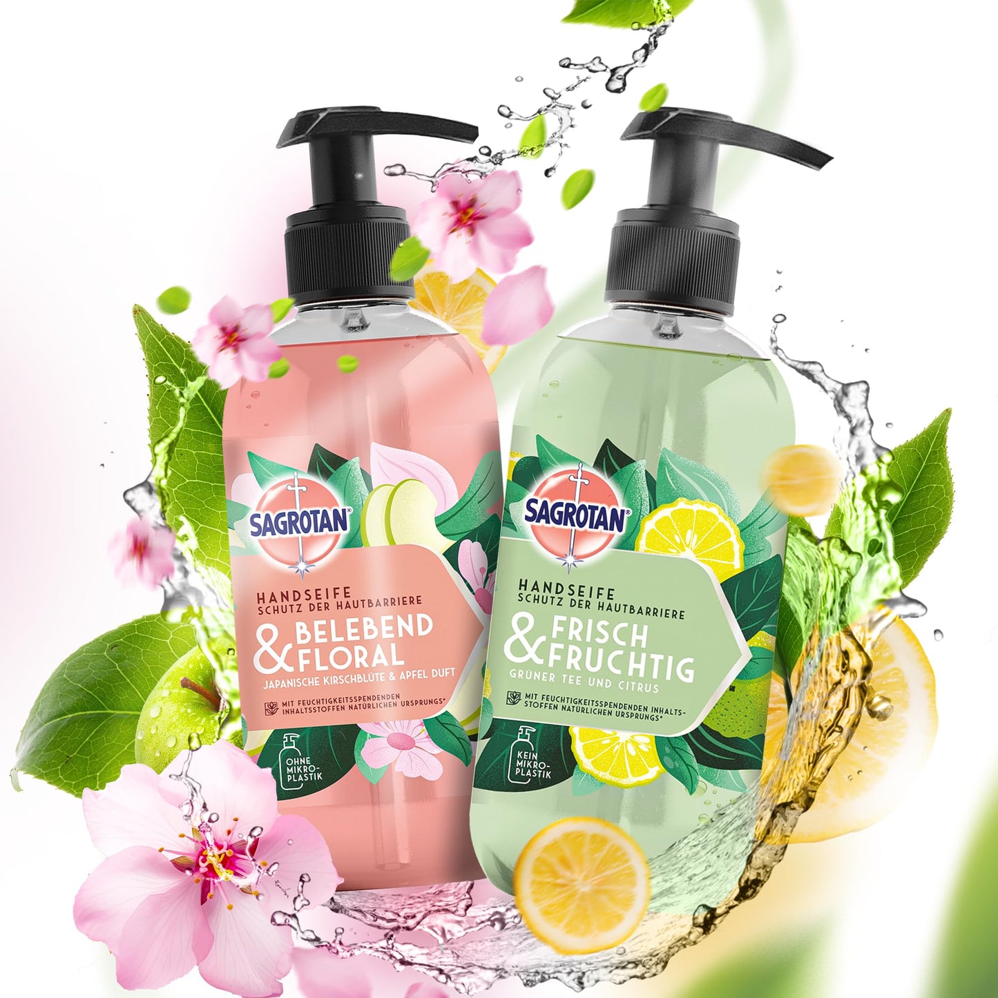SAGROTAN Hygieneseife Belebend und Floral (5x300ml) Handseife