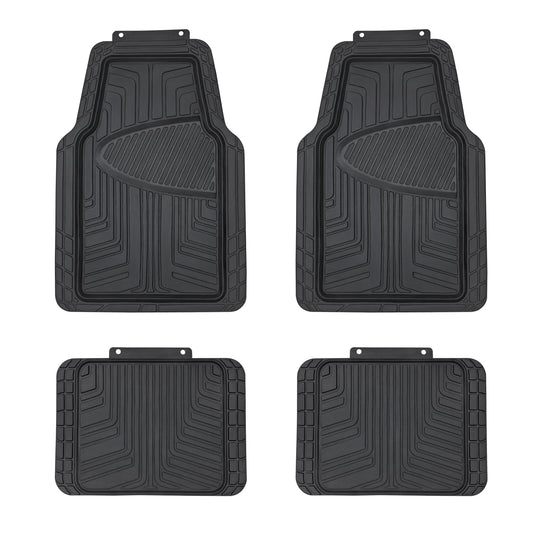 Amazon Basics Ganzjahres-Bodenmatten aus Gummi (4 Stück) für PKW, SUV und LKW (Schwarz)