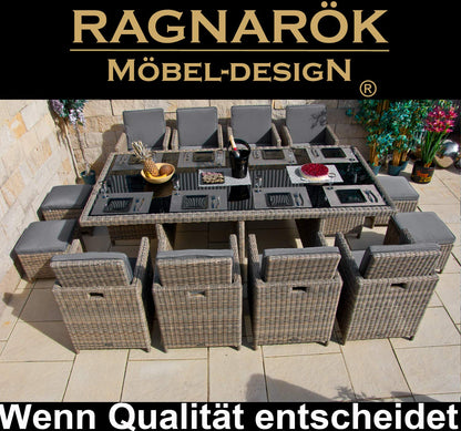 Ragnarök-Möbeldesign Garten-Essgruppe für 12 Personen: Premiumqualität aus Deutschland