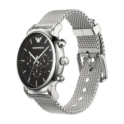 Emporio Armani 'AR1808' Chronograph-Herrenuhr (46mm): Edelstahl, Wasserdicht