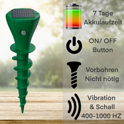 EdenGardens® 'MOLE Repeller' (2er Pack) Maulwurf-Vertreiber OHNE Karbid