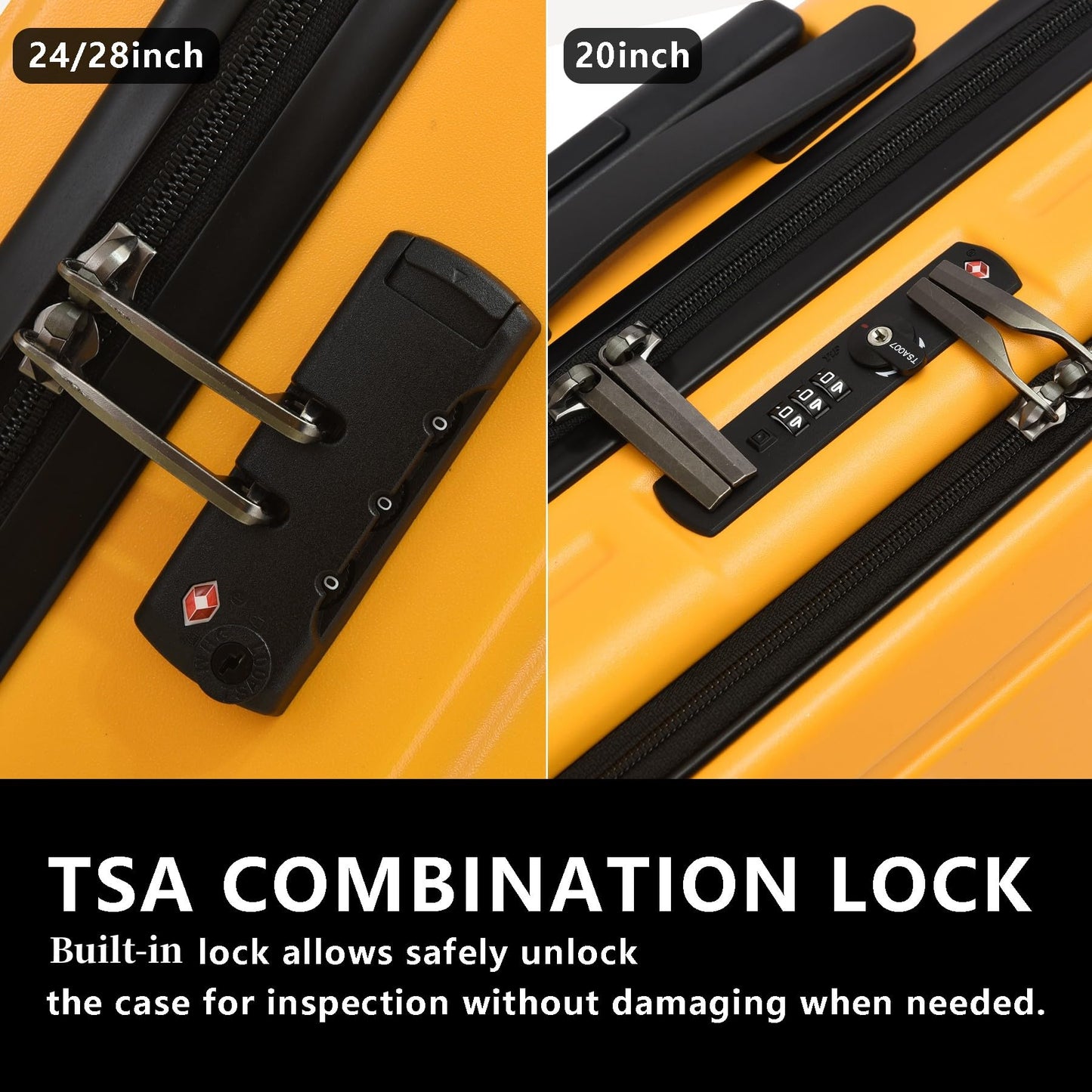TYDECKARE Hartschalen Reisekoffer-Set (2-teilig) mit Frontöffnung, TSA Schloss | Orange
