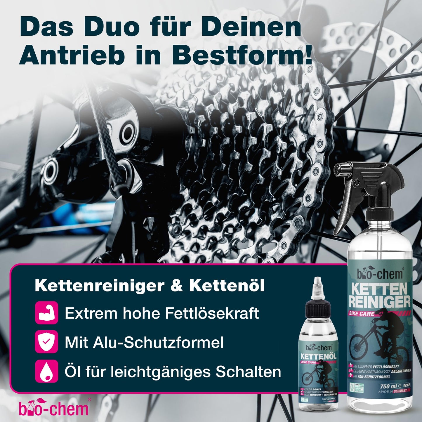 bio-chem All-in-One Bicycle Cleaning Set 'PROFI' (7 pieces): Effective, gentle on materials