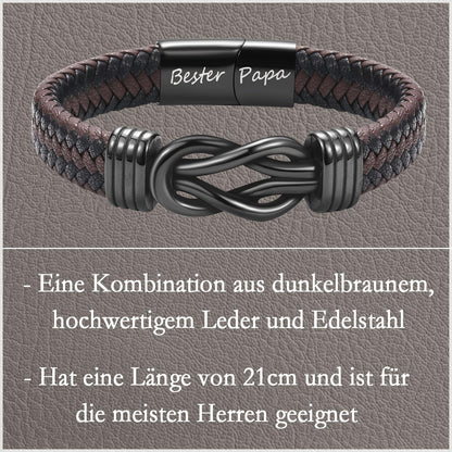 BONUS PAPA leather bracelet with engraving for father gifts for Father's Day, birthday
