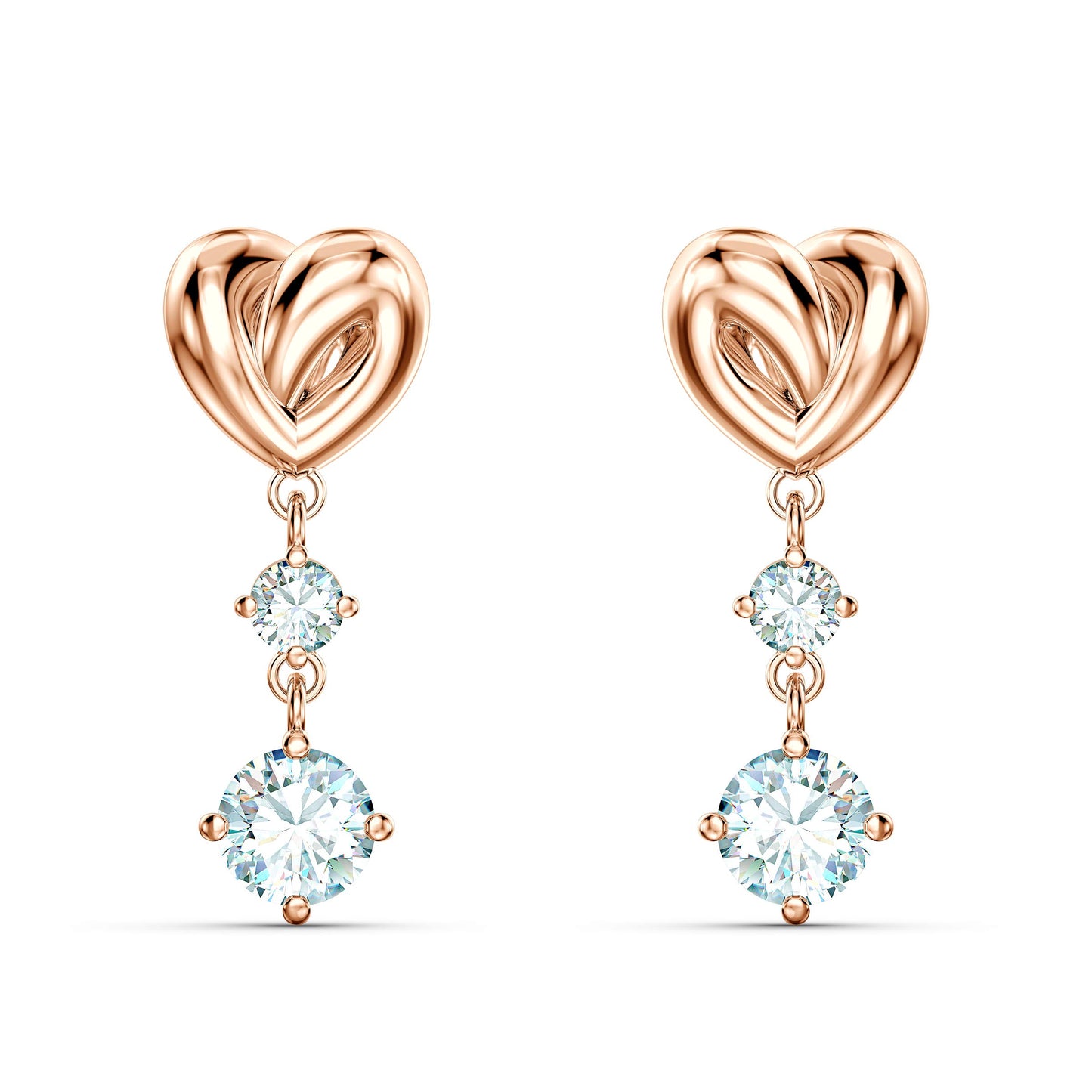 Swarovski 'Lifelong Heart' Drop-Ohrhänger: Funkelnd mit Roségold-Legierungsschicht