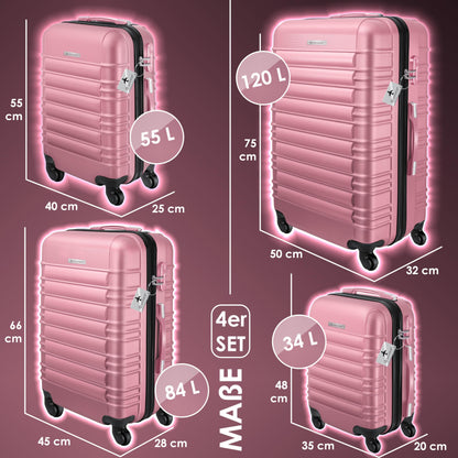 KESSER® hard-shell travel suitcase set (4 pieces) including suitcase scale and luggage tag