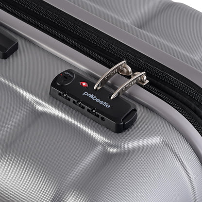 PROBEETLE BY EMINENT 'Voyager VII' Super-Leichtes Hartschalen Reisekoffer | Erweiterbar, Anti-Kratz, TSA-Schloss (Silber)