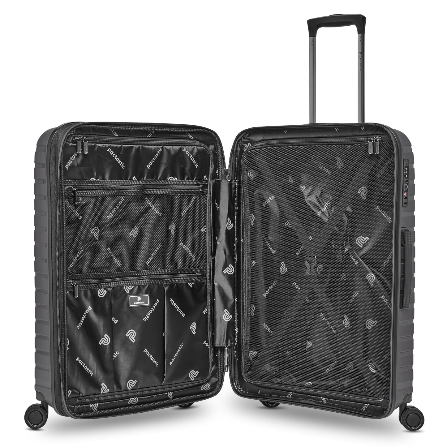 PACTASTIC hard-shell travel suitcase set (3 pieces) with expansion pleat &amp; TSA lock 