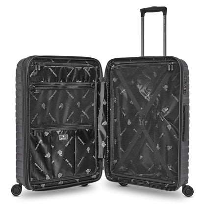 PACTASTIC hard-shell travel suitcase set (3 pieces) with expansion pleat &amp; TSA lock 