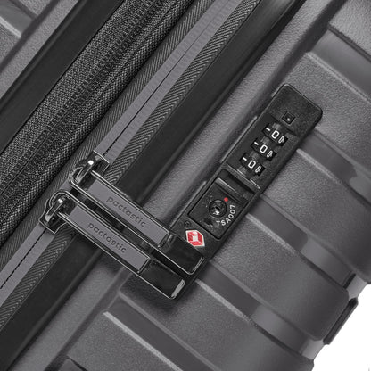 PACTASTIC hard-shell travel suitcase set (3 pieces) with expansion pleat &amp; TSA lock 