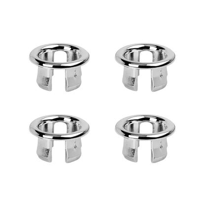 4er-Set Waschbecken/Spüle Überlaufloch-Abdeckung | Rund aus ABS-Kunststoff (Silber-Typ D)