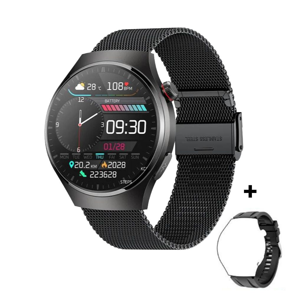 Smartwatch mit EKG-PPG Laser-Behandlung | Körpertemperatur, Blutzucker & Bluetooth-Anruf9