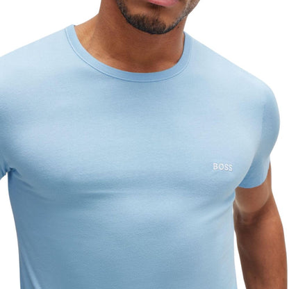BOSS men's T-shirt: cotton jersey, logo embroidery, classic round neck