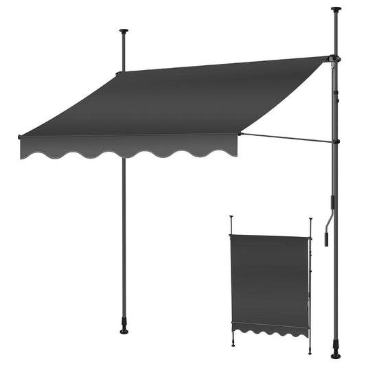 KESSER® Sonnenschutz Klemmmarkise für Balkon & etc. | Höhenverstellbar ohne Bohren (Anthrazit)