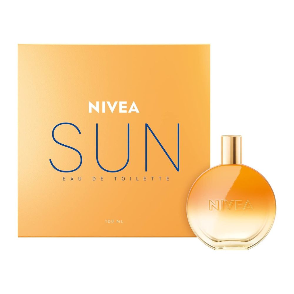 NIVEA SUN Unisex Perfume (100ml) with the original sunscreen fragrance in the iconic perfume bottle