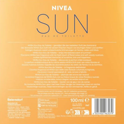 NIVEA SUN Unisex Perfume (100ml) with the original sunscreen fragrance in the iconic perfume bottle