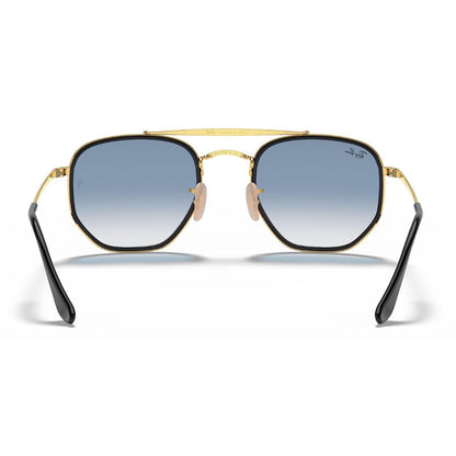 Ray Ban 'RB3648M' Unisex Sunglasses: Gold Retro Style (Size: 52mm)