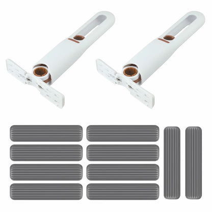 Mini Squeeze Mop™ | Selbstpressender Faltmopp für Haushalt, Küche und mehr (2 Griffe + 10 Mop)