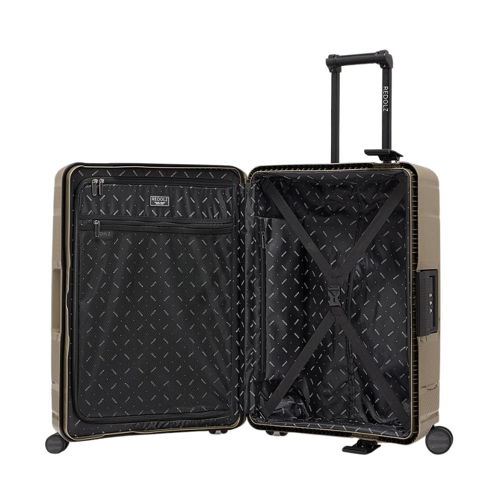 REDOLZ 'Essentials 15' hard-shell travel suitcase set (3 pieces): 3-point locking system, TSA lock