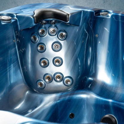 Outdoor Whirlpool 'Torina Ocean Blue' für 5 Personen: Mit kraftvoller Massage & LED-Farblichttherapie