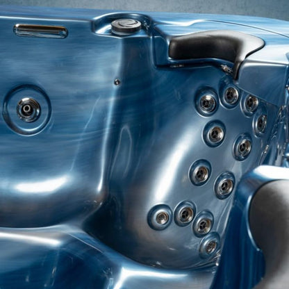 Outdoor Whirlpool 'Torina Ocean Blue' für 5 Personen: Mit kraftvoller Massage & LED-Farblichttherapie