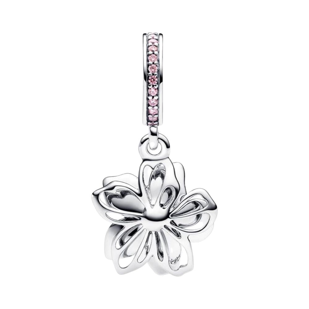 Feitery Cherry Blossom Dangle Charm Herz-Anhänger Armband zum Muttertag