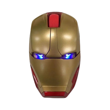 Iron Man Wireless-Maus: Ergonomisch, 2.4G USB Funk, LED-Licht, 1600DPI, leiser Klick, für PC, Laptop, MacBook