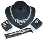 Five Rings Jewelry Set for Women | Necklace-Earrings-Ring-Bracelet
