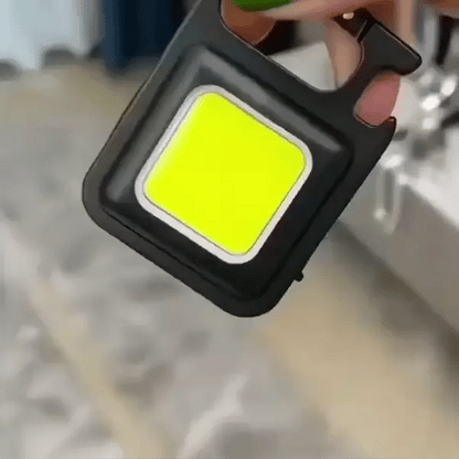 COB Keychain LED Flashlight with 1000 Lumens | 3 Light Modes and Folding Bracket: Rechargeable