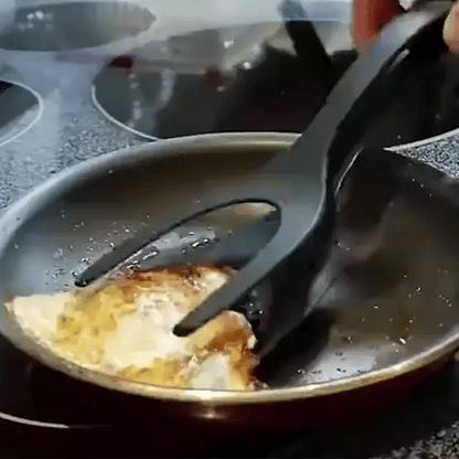 2-in-1 Spatula Tong Grip | Non-Stick: Ideal for Eggs, Pizza, Grilling, and Meat